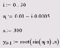 Решение уравнения sin(ax)=0 методом продолжения по параметру